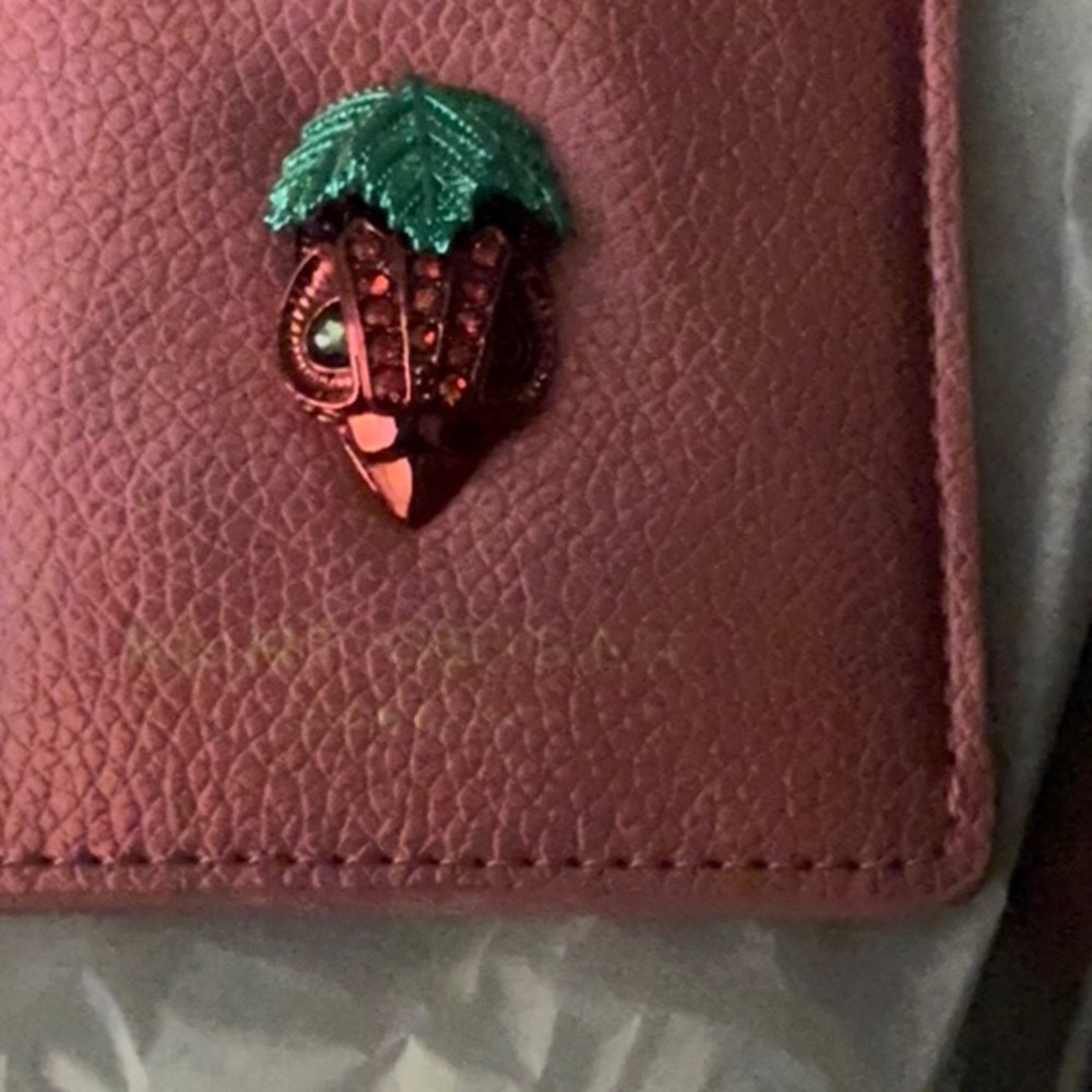 Kurt Geiger Strawberry Card Holder Crossbody Iridescent Pink NWT - Picture 5 of 5